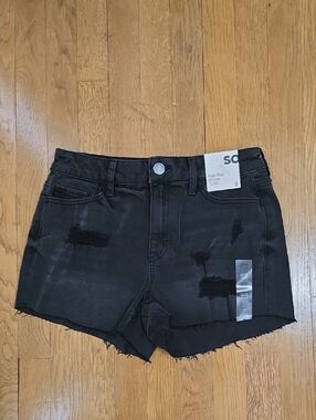 SO BRAND WOMENS JUNIOR SIZE BLACK SHORTIE SHORTS SIZE 9/29W